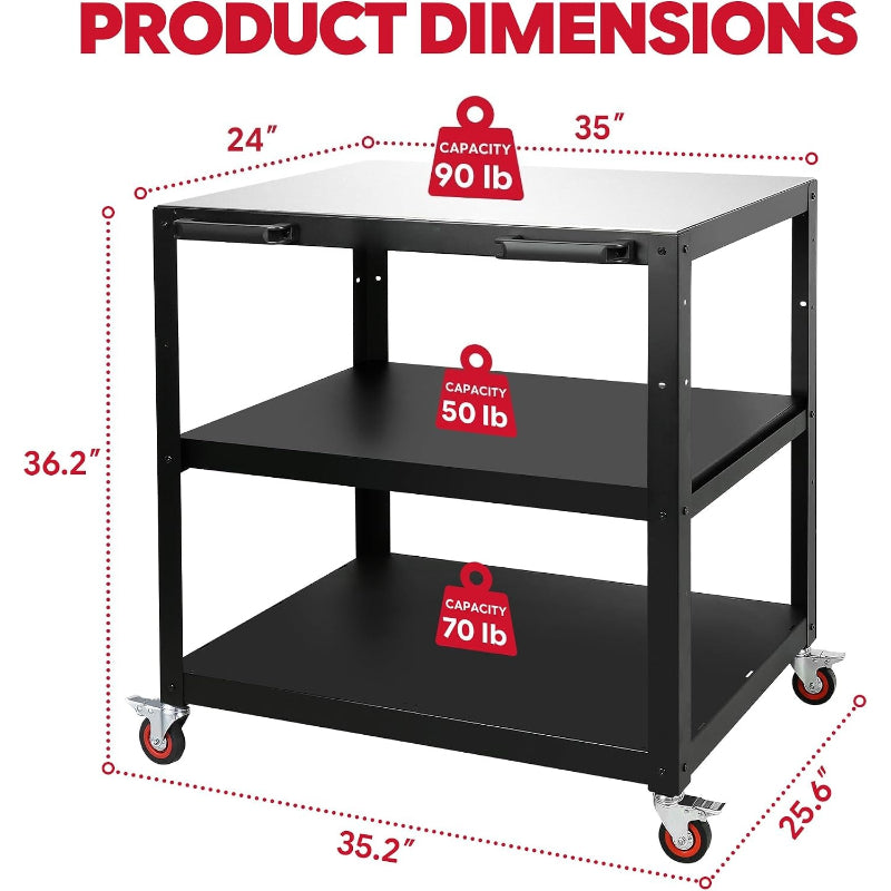 Stainless Steel Outdoor Grill Sink Cart Set