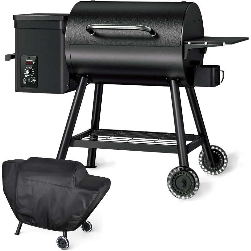 Electric Pellet Grill & Smoker with Side Shelf