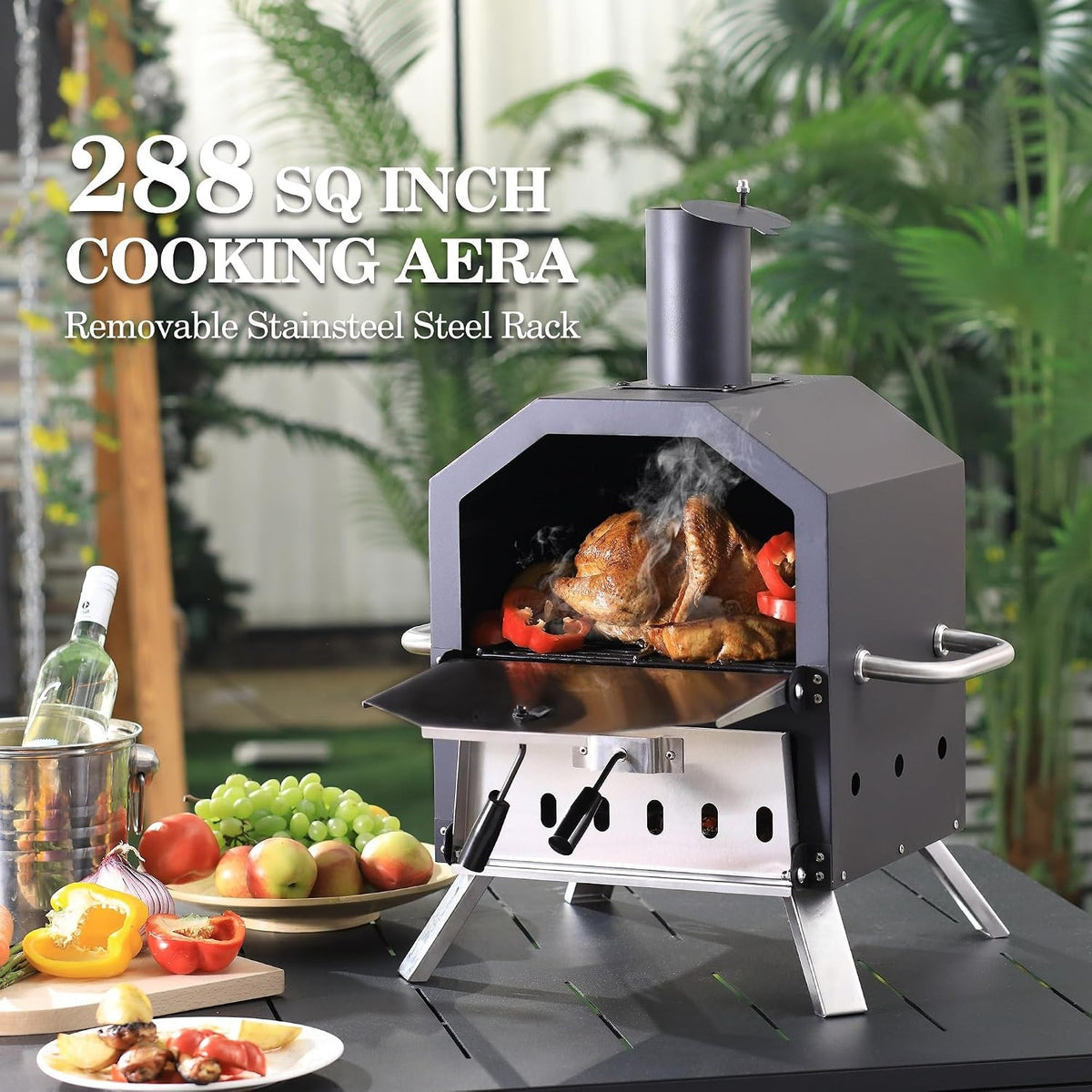Portable Wood‑Fired Outdoor Pizza Oven