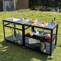 Stainless Steel Outdoor Grill Sink Cart Set