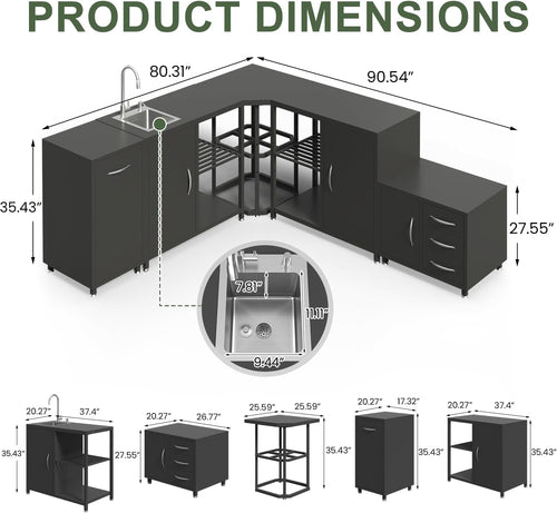 5‑Piece Modular Outdoor Kitchen Island Set