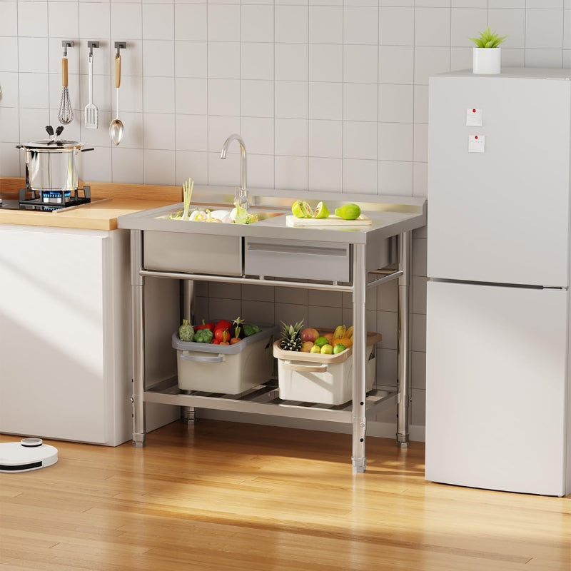 Freestanding Stainless Steel Utility Sink