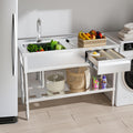 Freestanding 304 Stainless Steel Workbench Sink