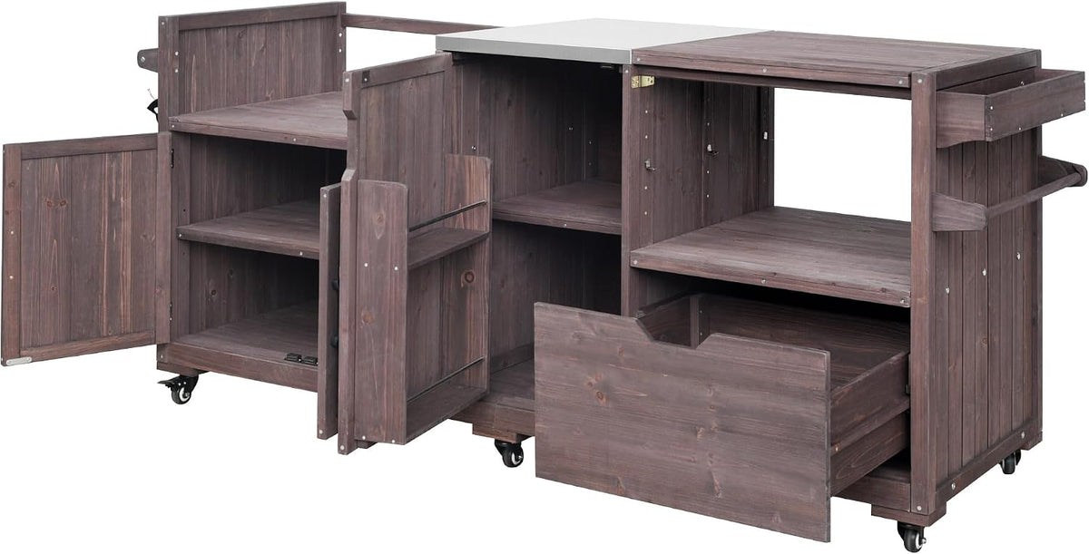 Outdoor Grill Cart Kitchen Island Table