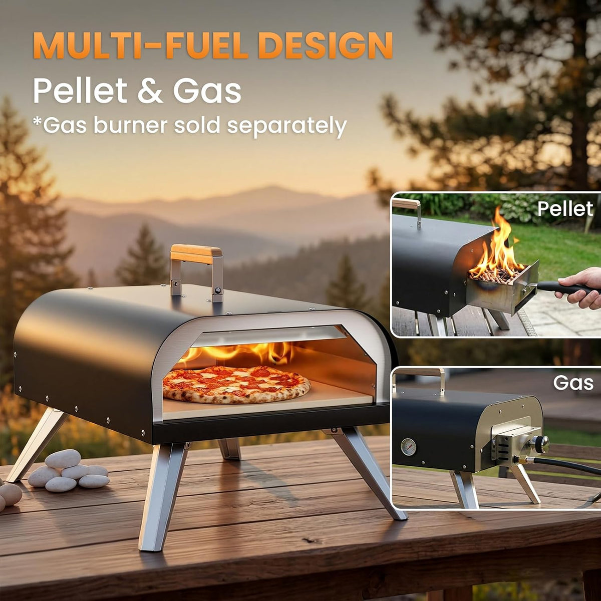 Multi‑Fuel Portable Outdoor Pizza Oven