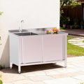 Freestanding Commercial Sink with Cabinet