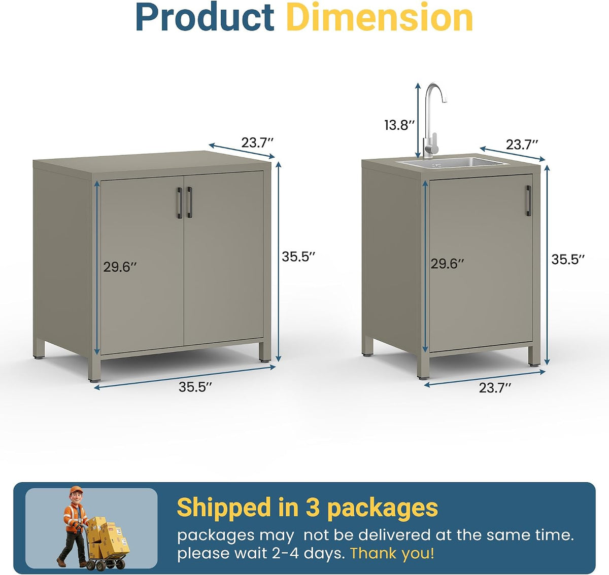 Aluminum Outdoor Kitchen Cabinet with Sink