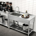 Freestanding Commercial Sink with Drainboard