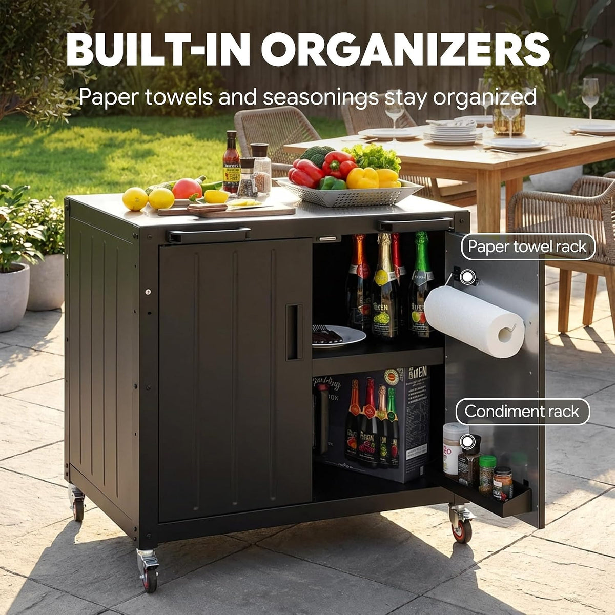 Outdoor Grill Cart with Storage