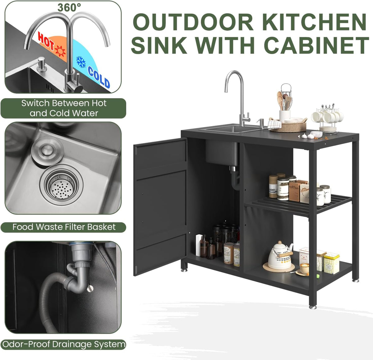5‑Piece Modular Outdoor Kitchen Island Set