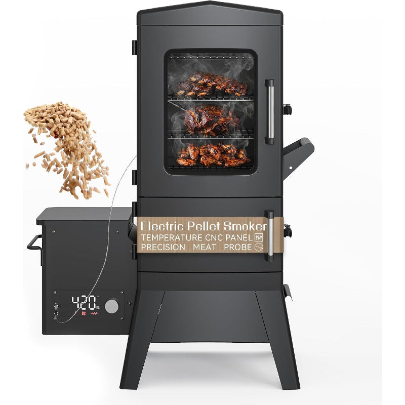 Vertical Pellet Smoker Grill with Meat Probe