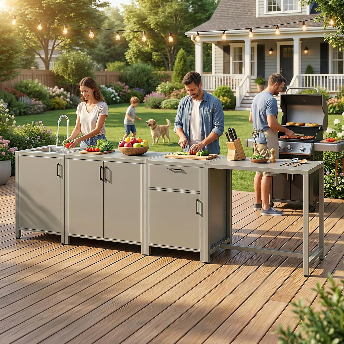 Aluminum Outdoor Kitchen Cabinet with Sink