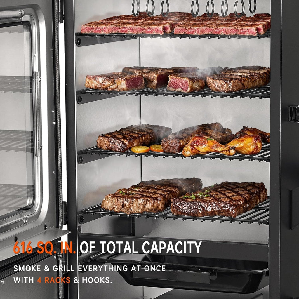 Vertical Pellet Smoker Grill with Meat Probe