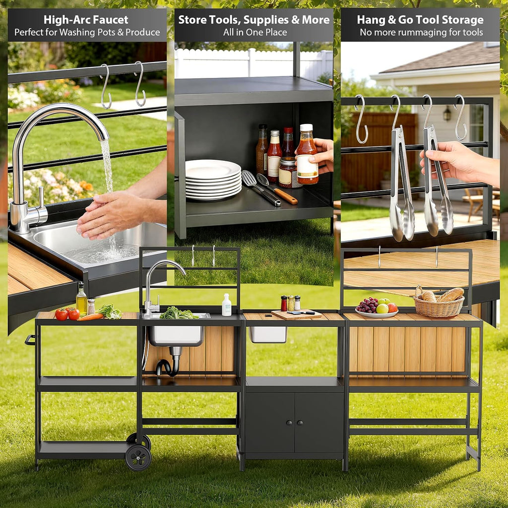 Modular Aluminum Outdoor Kitchen Island Set