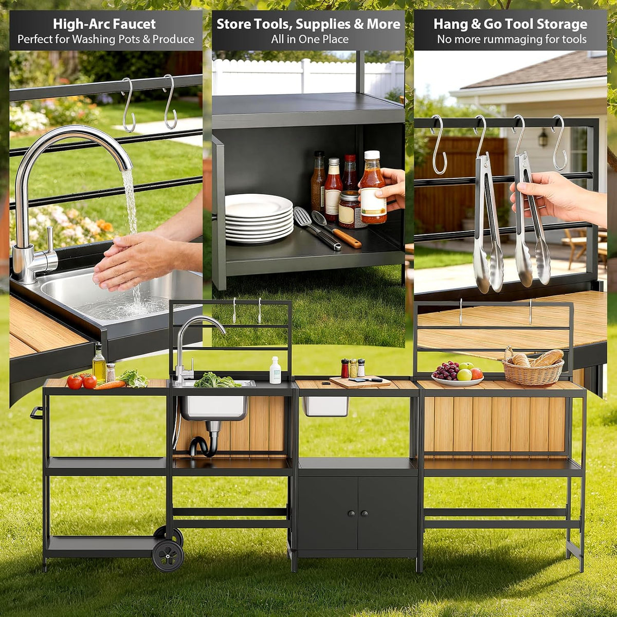 Modular Aluminum Outdoor Kitchen Island Set