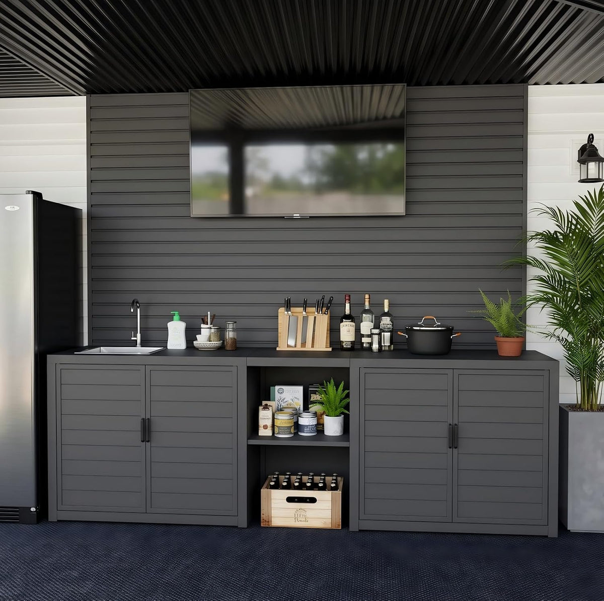 Modular Outdoor Kitchen Island with Sink