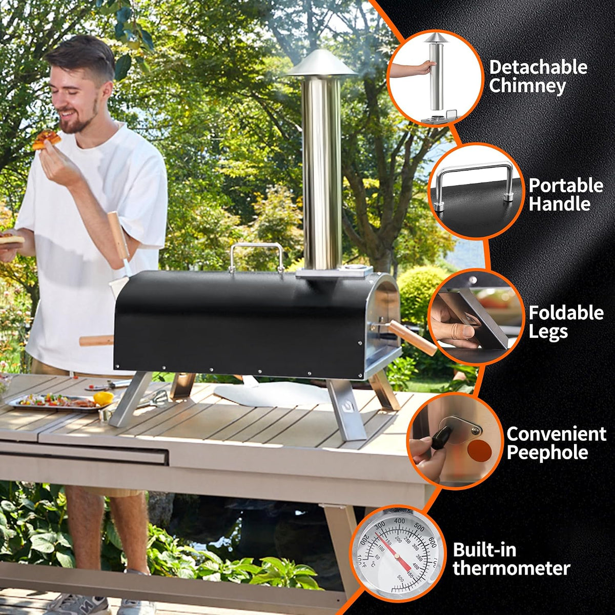 Dual‑Fuel Outdoor Pizza Oven
