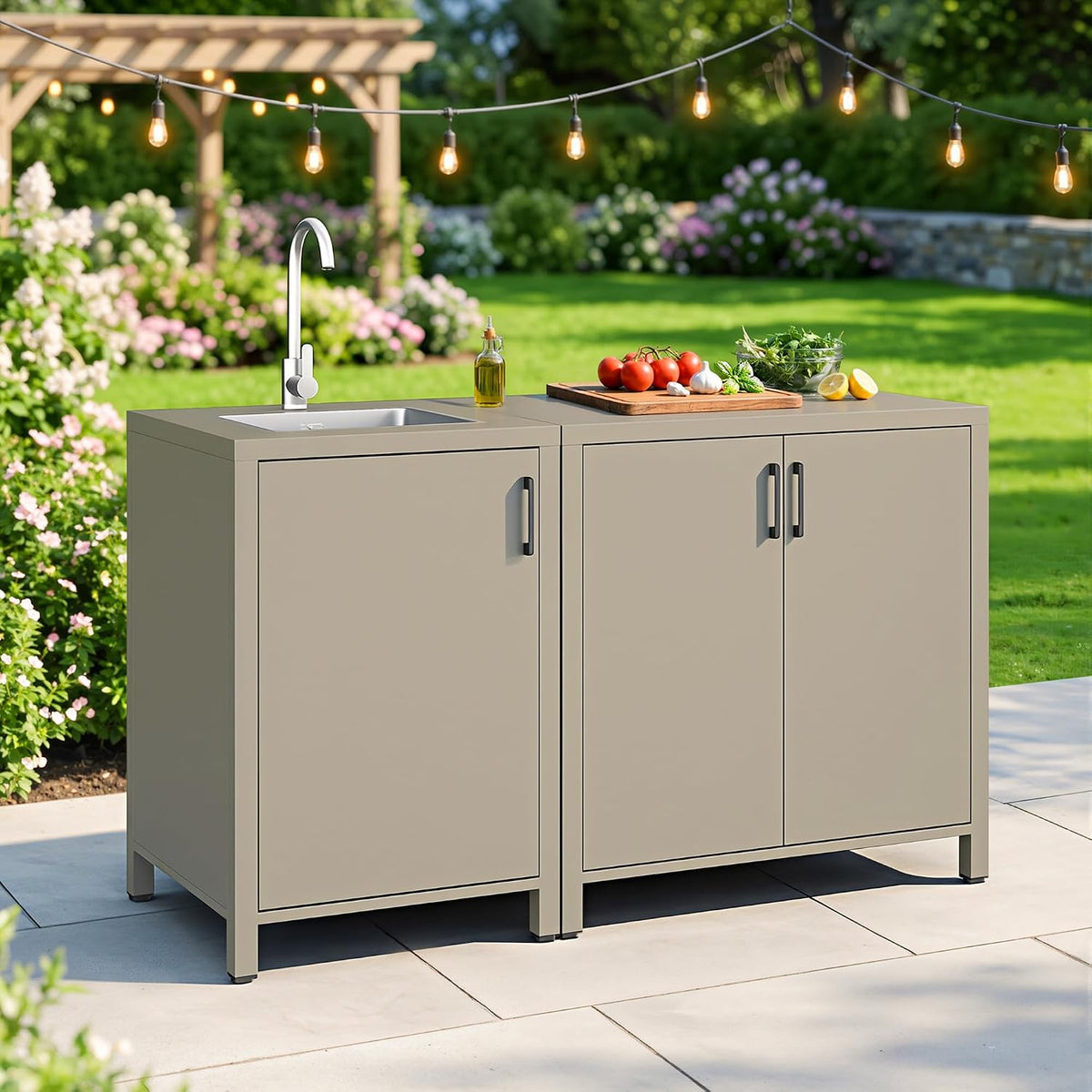 Aluminum Outdoor Kitchen Cabinet with Sink
