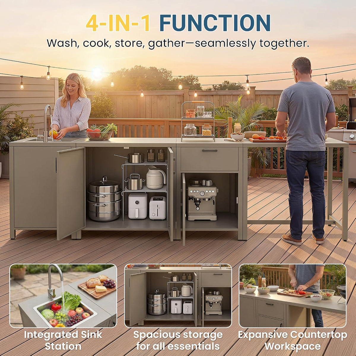 Aluminum Outdoor Kitchen Cabinet with Sink