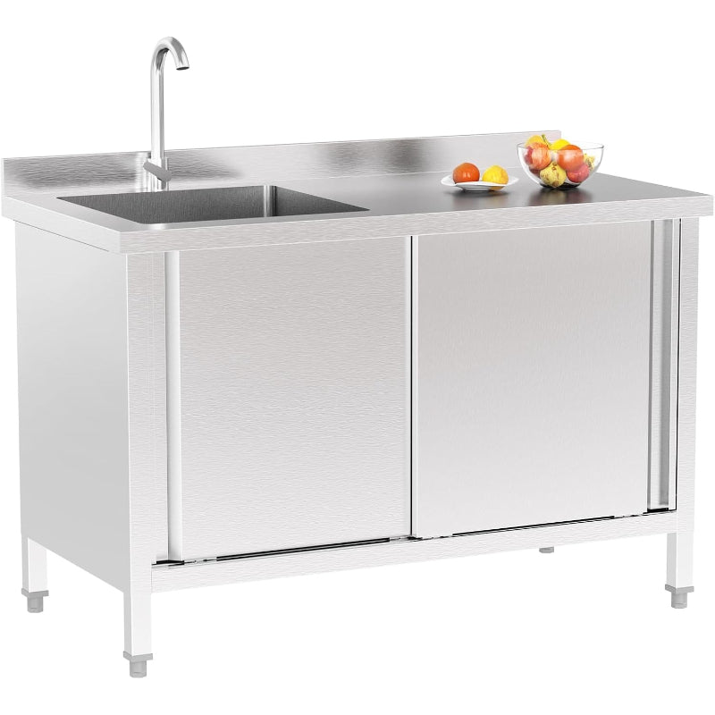 Freestanding Commercial Sink with Cabinet