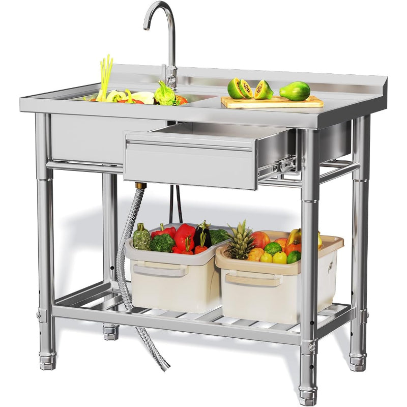 Freestanding Stainless Steel Utility Sink