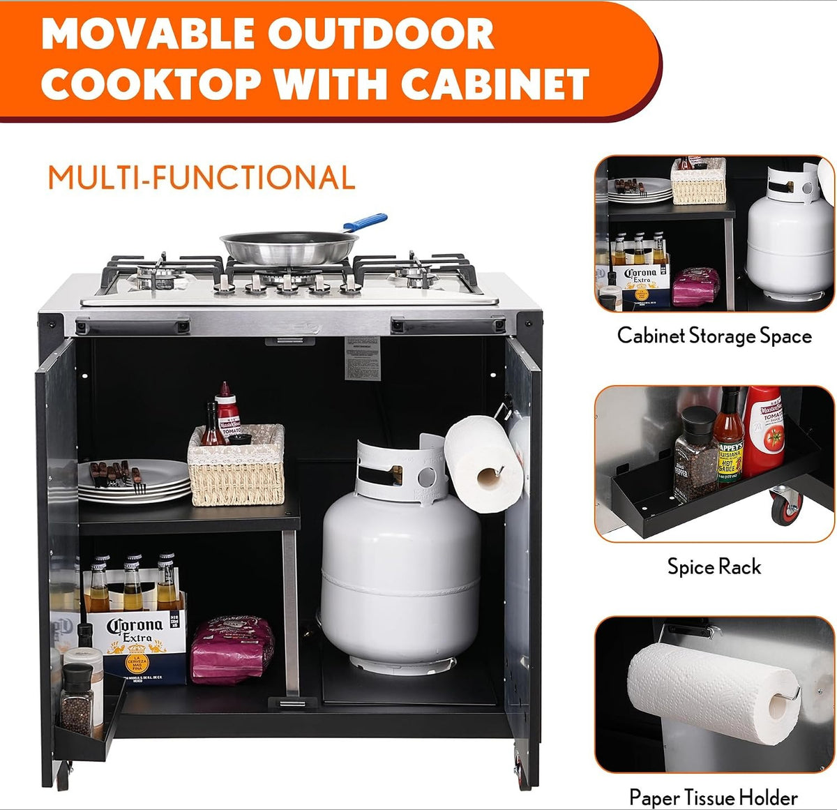 Modular Outdoor Kitchen Grill Cart