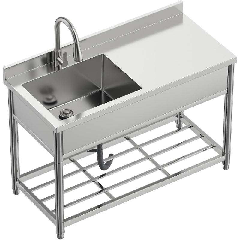 Freestanding Commercial Sink with Drainboard